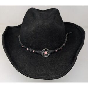 Bullhide Youth Baby Jane Cowboy Hat Girls Size Medium Black Wool Shapeable Black